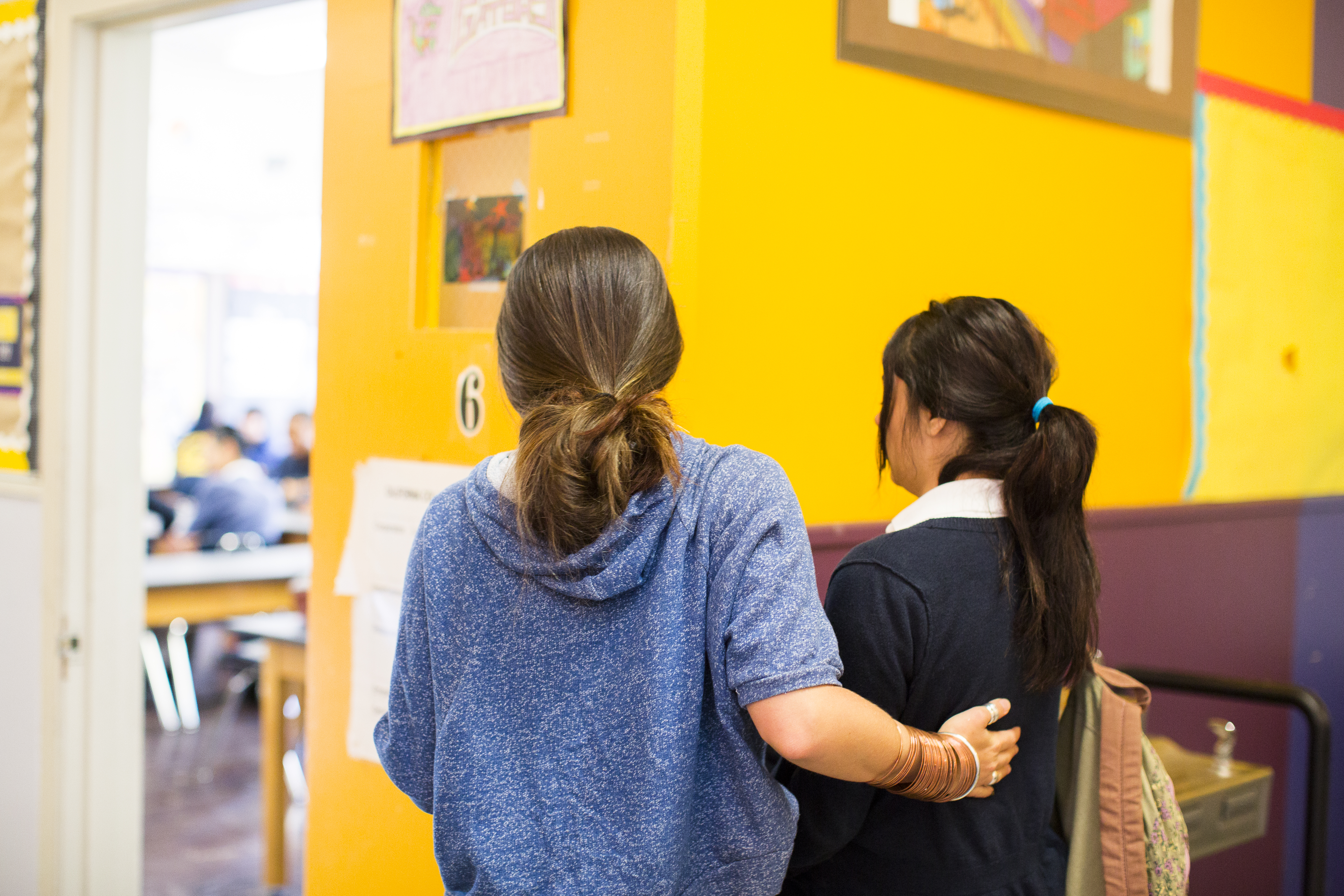 two students walking